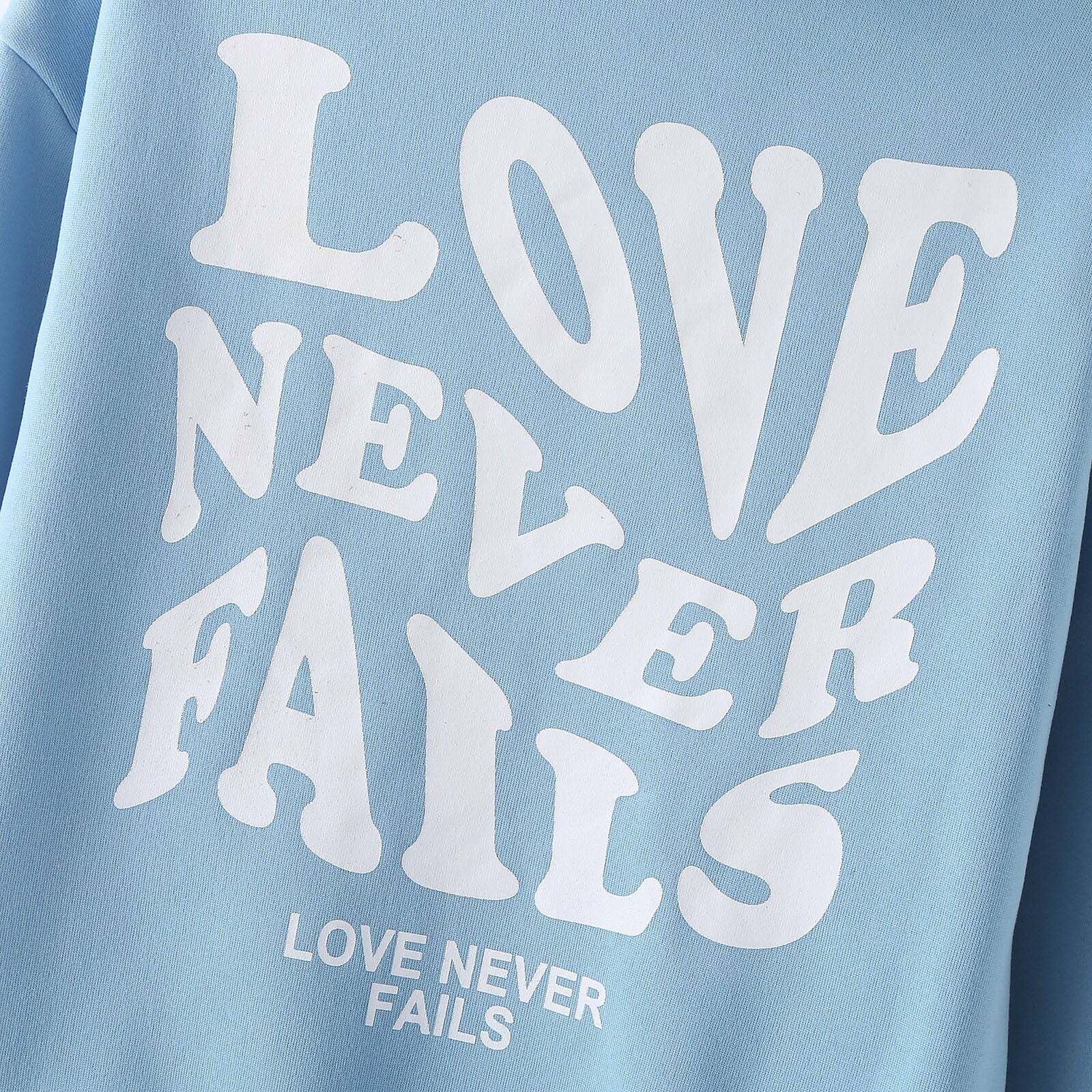 Love Never Fails Aesthetic Hoodie - Y2K Summer Grunge, 90s Retro, Pastel Goth, Y2K Club Outfit