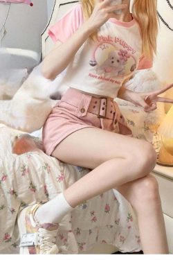 Lovely Dog Crop Top T-shirt - Y2K Summer, 90s Grunge, Retro Style, Baby Tees, Y2K Fashion