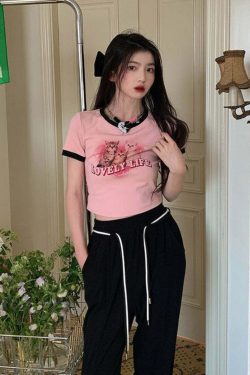 Lovely Life Kitten Crop Top - Y2K Summer, 90s Grunge, Retro, Pastel Goth, Y2K Party Outfit