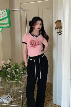 Lovely Life Kitten Crop Top - Y2K Summer, 90s Grunge, Retro, Pastel Goth, Y2K Party Outfit