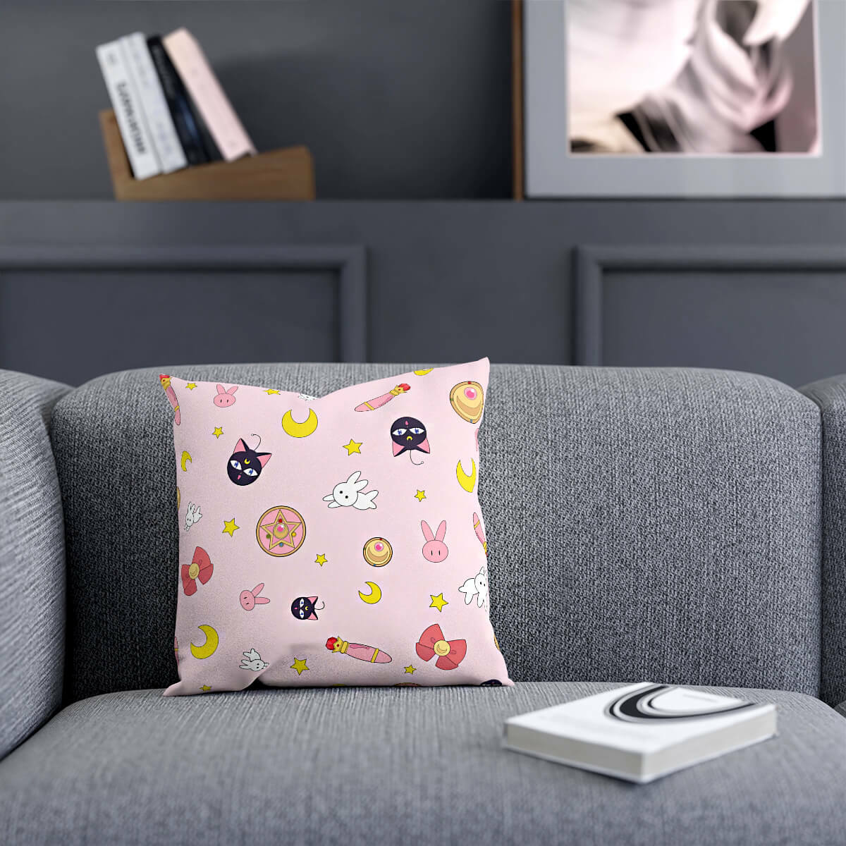 Luna Bunny Pillow Cushion - Y2K Summer & 90s Grunge Fashion, Retro Pastel Goth Decor