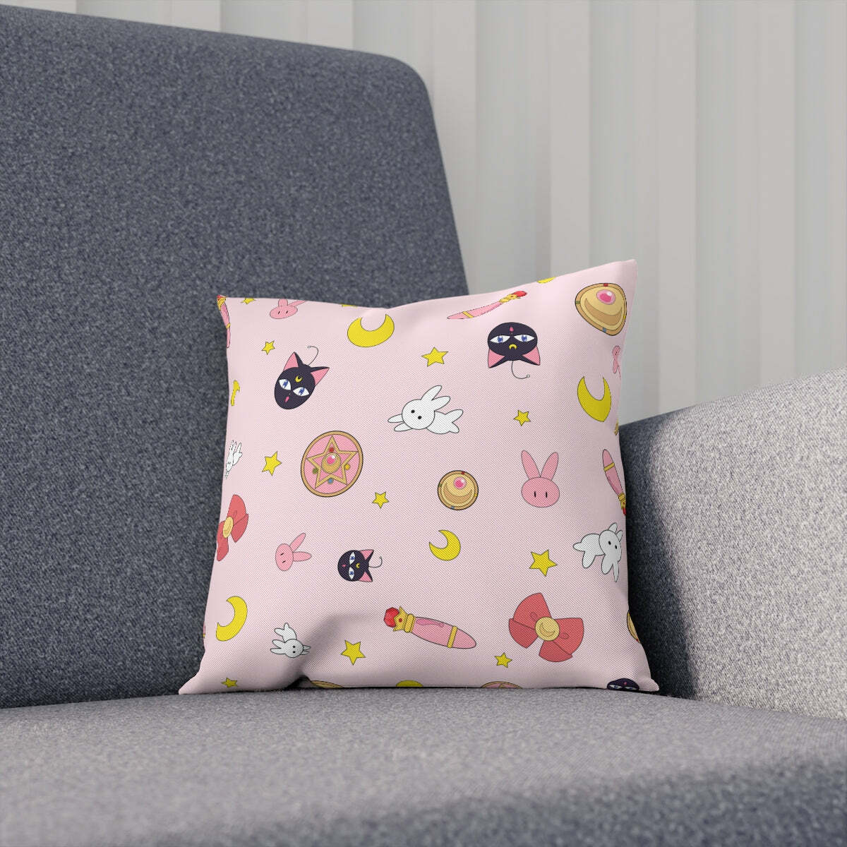 Luna Bunny Pillow Cushion - Y2K Summer & 90s Grunge Fashion, Retro Pastel Goth Decor