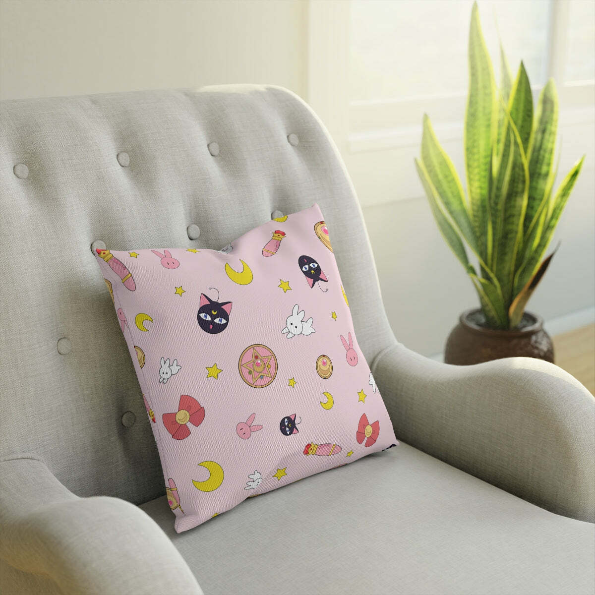 Luna Bunny Pillow Cushion - Y2K Summer & 90s Grunge Fashion, Retro Pastel Goth Decor