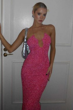 Lyndee Glitter Maxi Dress - Y2K Summer, 90s Fashion, Grunge, Retro, Party & Club Outfits