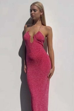Lyndee Glitter Maxi Dress - Y2K Summer, 90s Fashion, Grunge, Retro, Party & Club Outfits