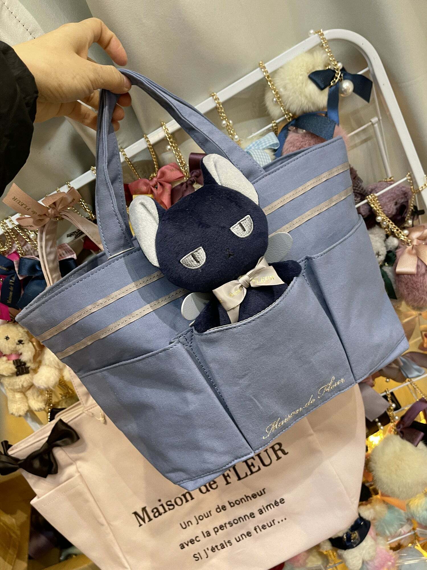 Maison De Fleur x Cardcaptor Sakura Spinel Blue Tote Bag & Doll - Y2K Grunge 90s Retro Style