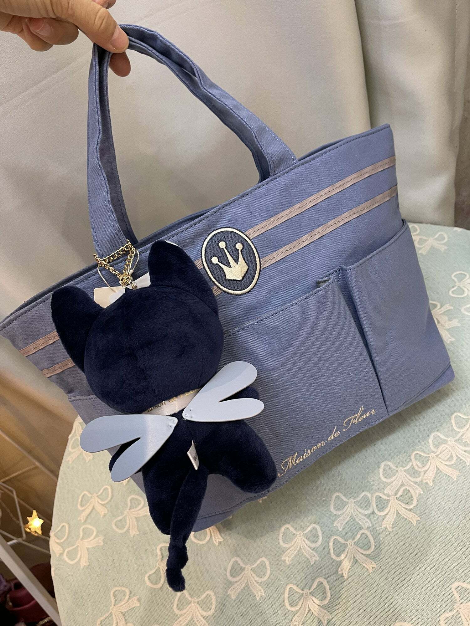 Maison De Fleur x Cardcaptor Sakura Spinel Blue Tote Bag & Doll - Y2K Grunge 90s Retro Style