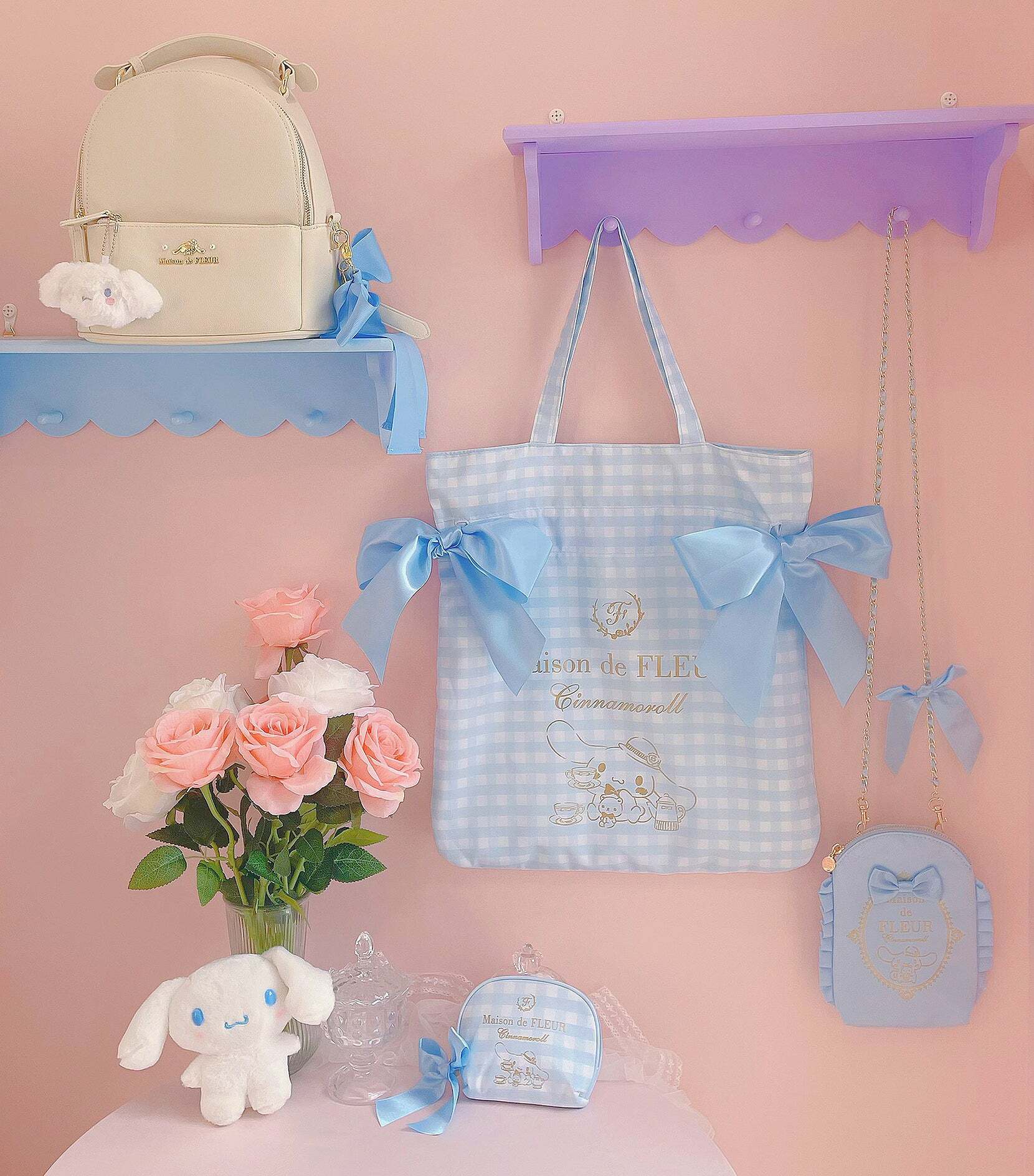 Maison De Fleur x Cinnamoroll Coin Pouch - Y2K Grunge, 90s Retro, Pastel Goth, Summer Y2