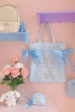 Maison De Fleur x Cinnamoroll Y2K Grunge 90s Retro Large Capacity Bow Tote Bag