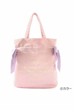 Maison De Fleur x EVANGELION Y2K Grunge Satin Tote Bag - 90s Retro Fashion for Summer Outfits