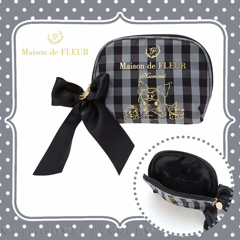 Maison De Fleur x Kuromi Coin Pouch - Y2K Grunge, 90s Retro, Pastel Goth, Summer Fashion Accessory