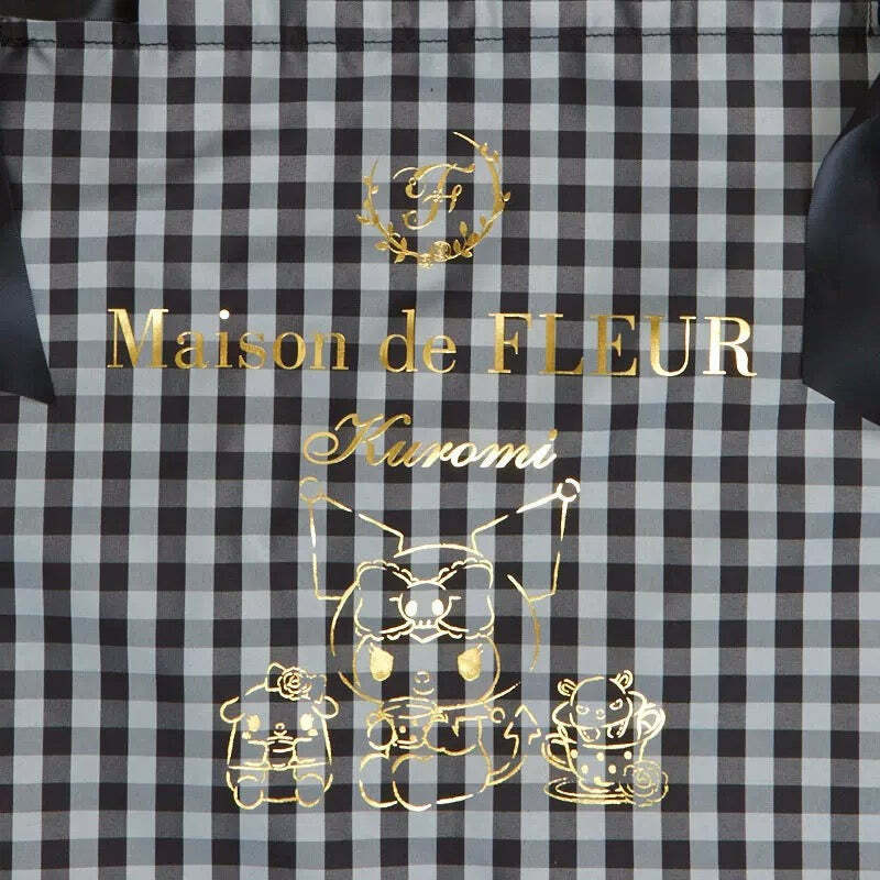 Maison De Fleur x Kuromi Y2K Grunge 90s Retro Large Capacity Bow Tote Bag