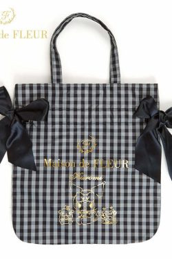 Maison De Fleur x Kuromi Y2K Grunge 90s Retro Large Capacity Bow Tote Bag