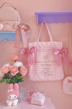 Maison De Fleur x My Melody Coin Pouch - Y2K Grunge, 90s Retro, Pastel Goth, Summer Y2K Fashion
