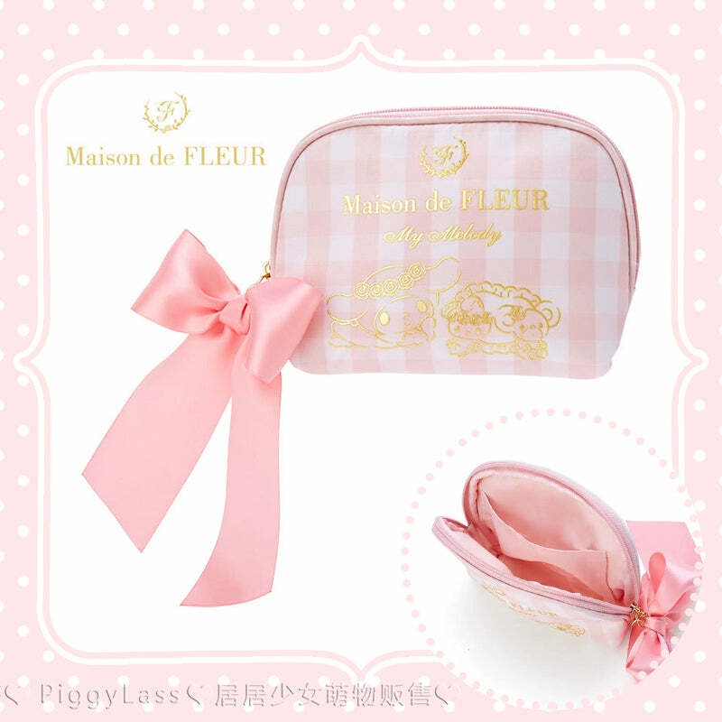 Maison De Fleur x My Melody Coin Pouch - Y2K Grunge, 90s Retro, Pastel Goth, Summer Y2K Fashion
