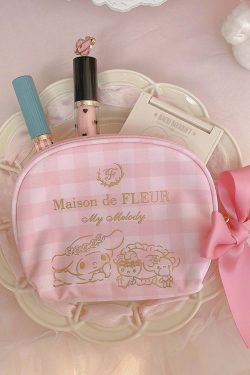 Maison De Fleur x My Melody Coin Pouch - Y2K Grunge, 90s Retro, Pastel Goth, Summer Y2K Fashion