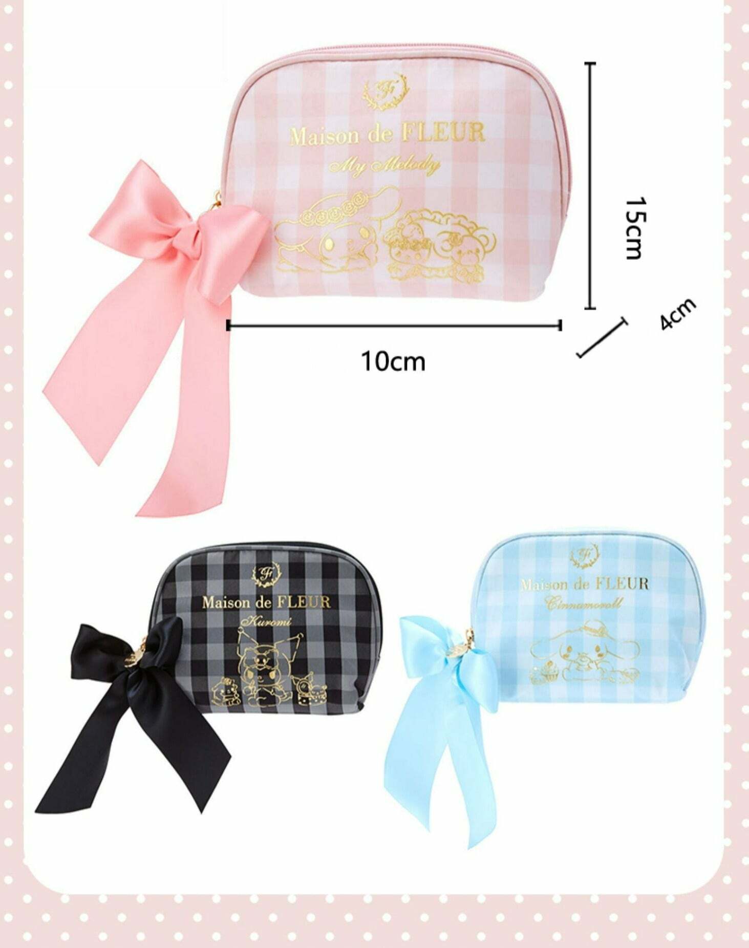 Maison De Fleur x My Melody Coin Pouch - Y2K Grunge, 90s Retro, Pastel Goth, Summer Y2K Fashion
