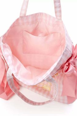 Maison De Fleur x My Melody Y2K Grunge 90s Retro Large Capacity Bow Tote Bag