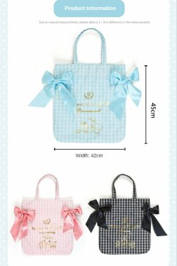 Maison De Fleur x My Melody Y2K Grunge 90s Retro Large Capacity Bow Tote Bag