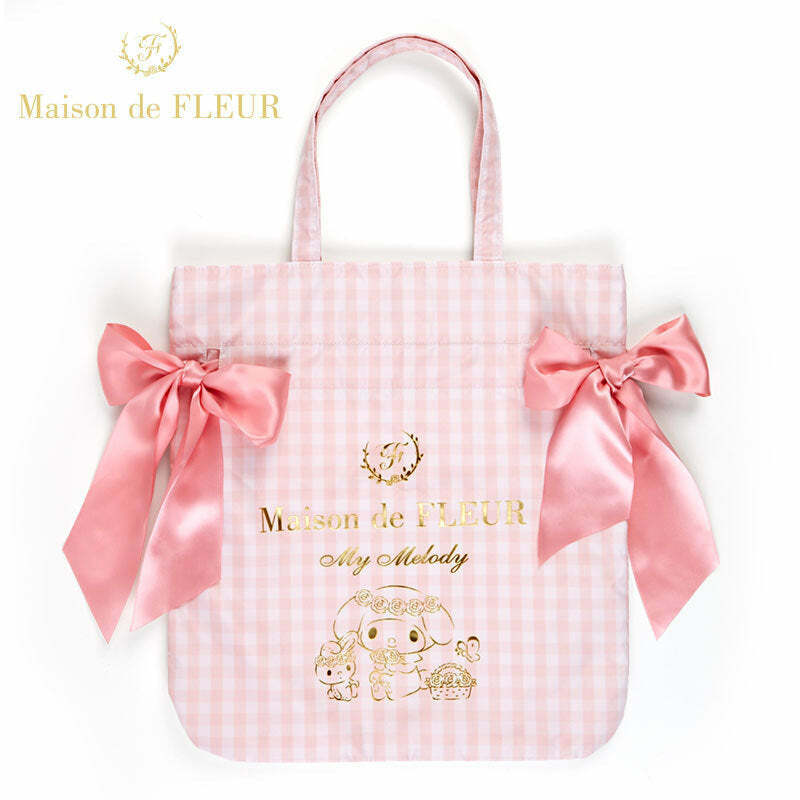 Maison De Fleur x My Melody Y2K Grunge 90s Retro Large Capacity Bow Tote Bag