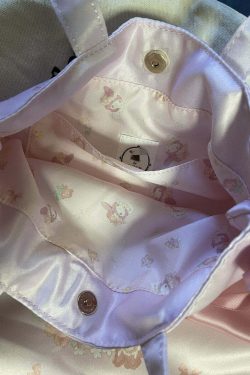 Maison De Fleur x My Melody Y2K Tote Bag with Cute Ribbon - Retro 90s Grunge Summer Fashion