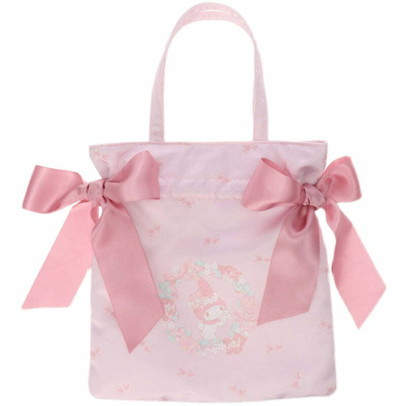 Maison De Fleur x My Melody Y2K Tote Bag with Cute Ribbon - Retro 90s Grunge Summer Fashion
