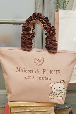 Maison De Fleur x Rilakkuma Y2K Grunge Tote Bag - Retro 90s Fashion, Pastel Goth, Summer Outfits