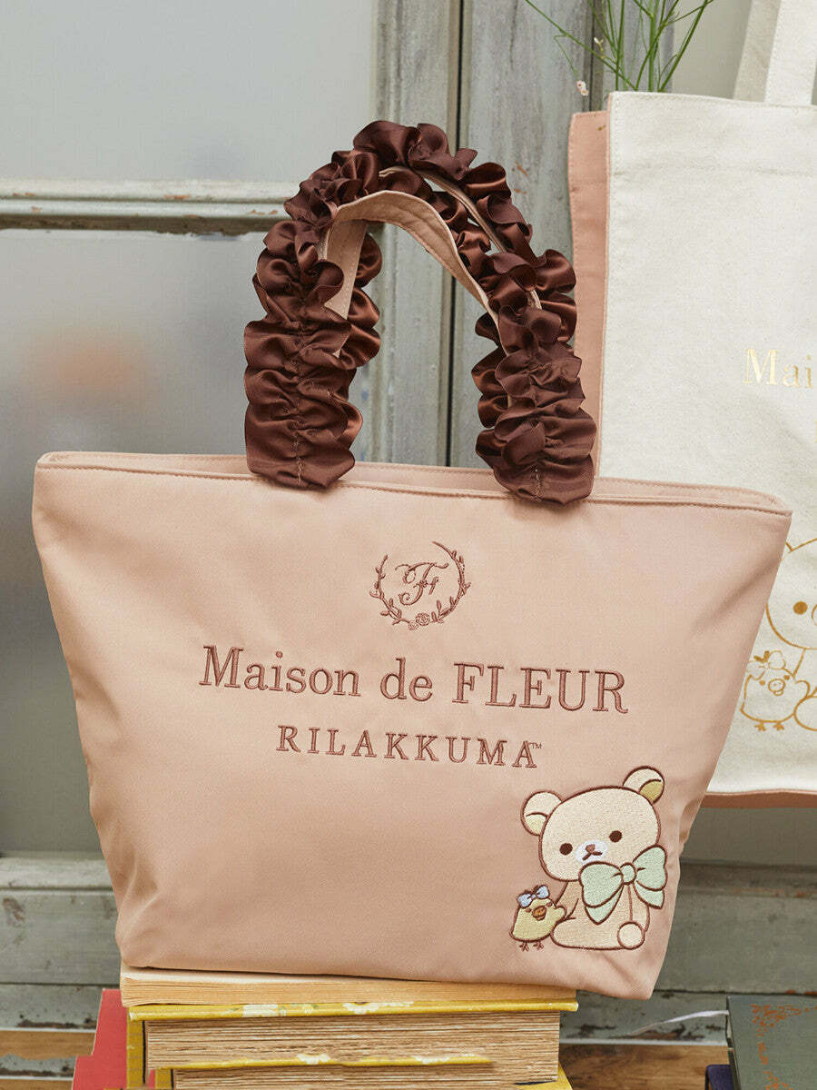 Maison De Fleur x Rilakkuma Y2K Grunge Tote Bag - Retro 90s Fashion, Pastel Goth, Summer Outfits