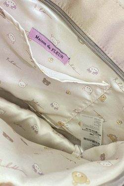 Maison De Fleur x Rilakkuma Y2K Grunge Tote Bag - Retro 90s Fashion, Pastel Goth, Summer Outfits