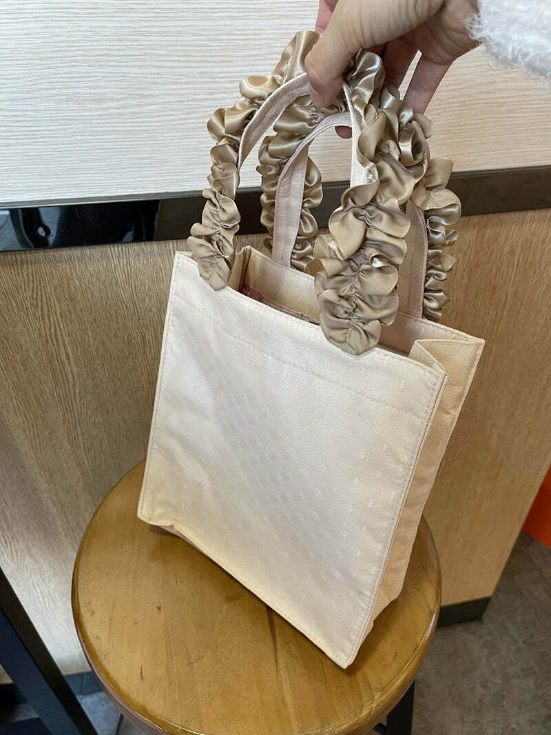 Maison De Fleur x Wish Me Mell Y2K Lace Tote Bag - Retro 90s Grunge Summer Fashion