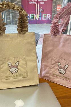Maison De Fleur x Wish Me Mell Y2K Lace Tote Bag - Retro 90s Grunge Summer Fashion