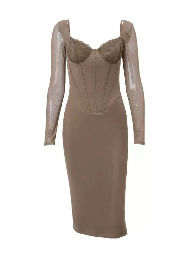 Makya Corset Midi Dress - Y2K Summer, 90s Grunge, Retro Style, Y2K Party & Club Outfits