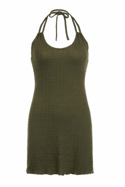Maliya Halterneck Backless Mini Dress - Y2K Summer, 90s Grunge, Retro Party, Pastel Goth Style