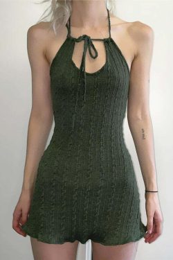 Maliya Halterneck Backless Mini Dress - Y2K Summer, 90s Grunge, Retro Party, Pastel Goth Style