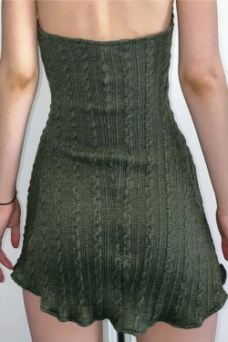 Maliya Halterneck Backless Mini Dress - Y2K Summer, 90s Grunge, Retro Party, Pastel Goth Style