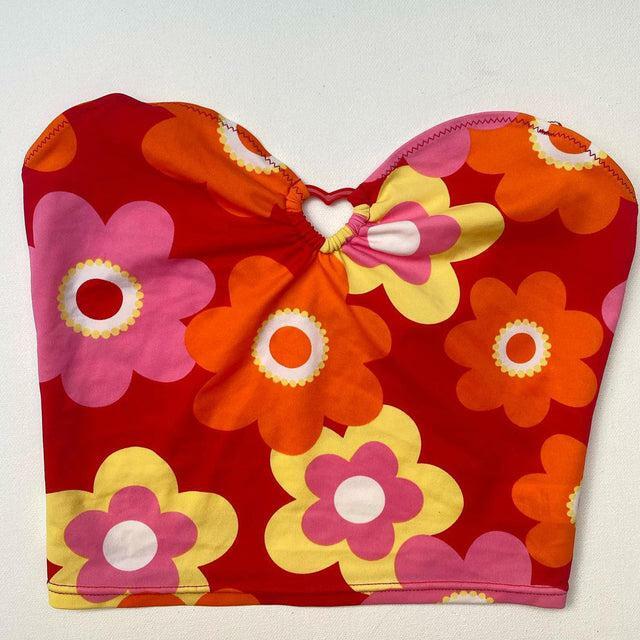 Mandy Flower Y2K Midriff Crop Top - 90s Grunge, Retro Summer, Pastel Goth, Y2K Party Outfit