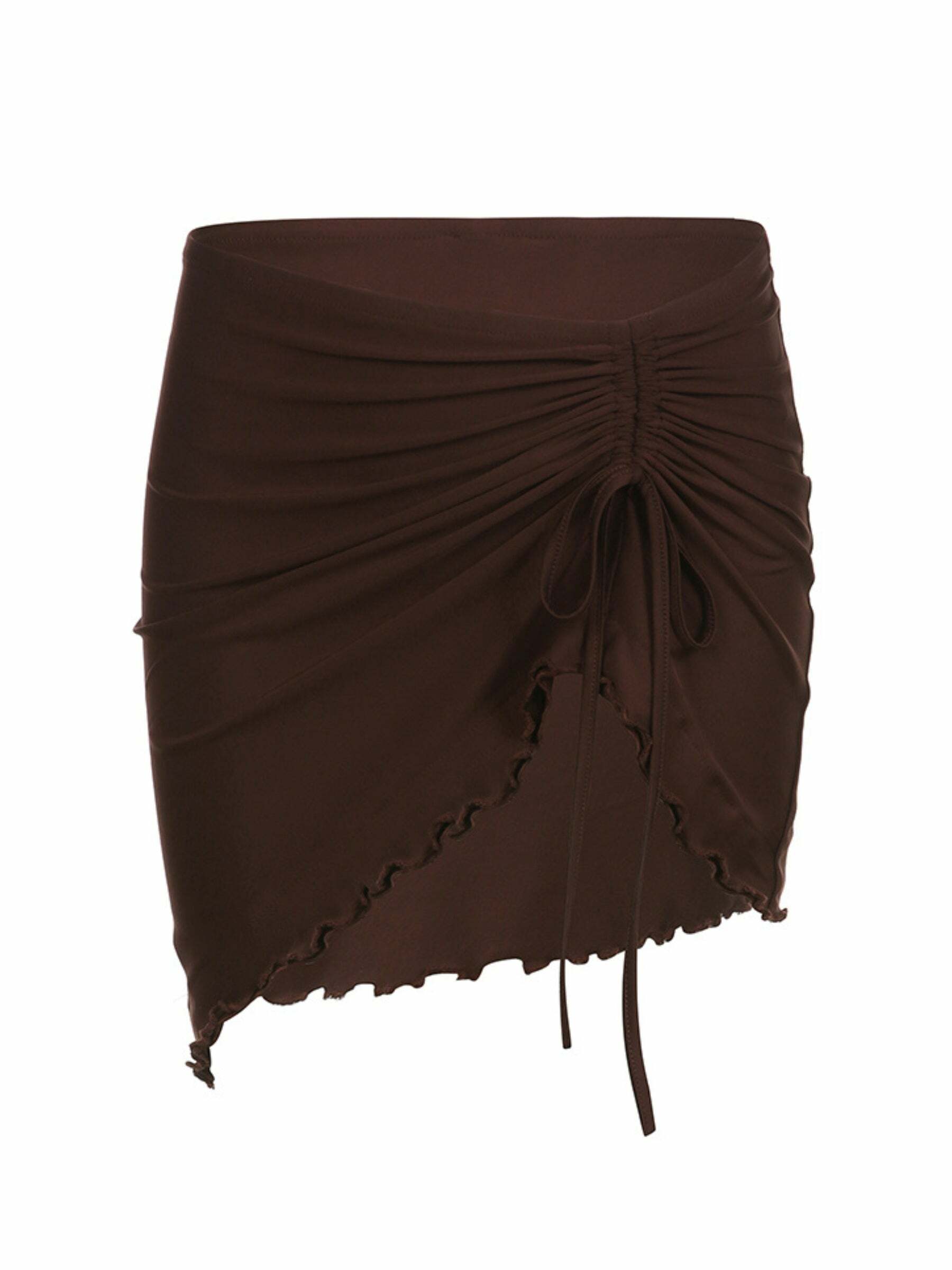 Mandy Low Waist Strappy Mini Skirt - Y2K Summer, 90s Grunge, Retro, Pastel Goth, Y2K