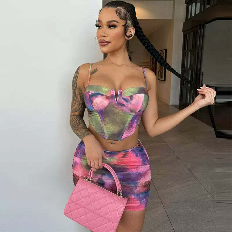 Marion Skirt Set - Y2K Summer Grunge Outfit, 90s Fashion, Retro Style, Pastel Goth, Y2K Club