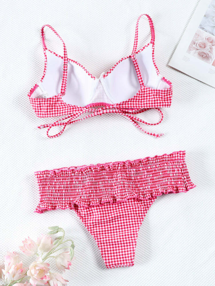 Marlo Ruffle Bikini Set - Y2K Summer Outfit, 90s Fashion, Grunge, Retro Style, Y2K Beachwear
