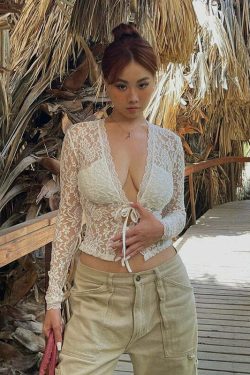 Marlow Lace Cardigan Top - Y2K Summer, 90s Grunge, Retro Style, Y2K Party & Club Outfits