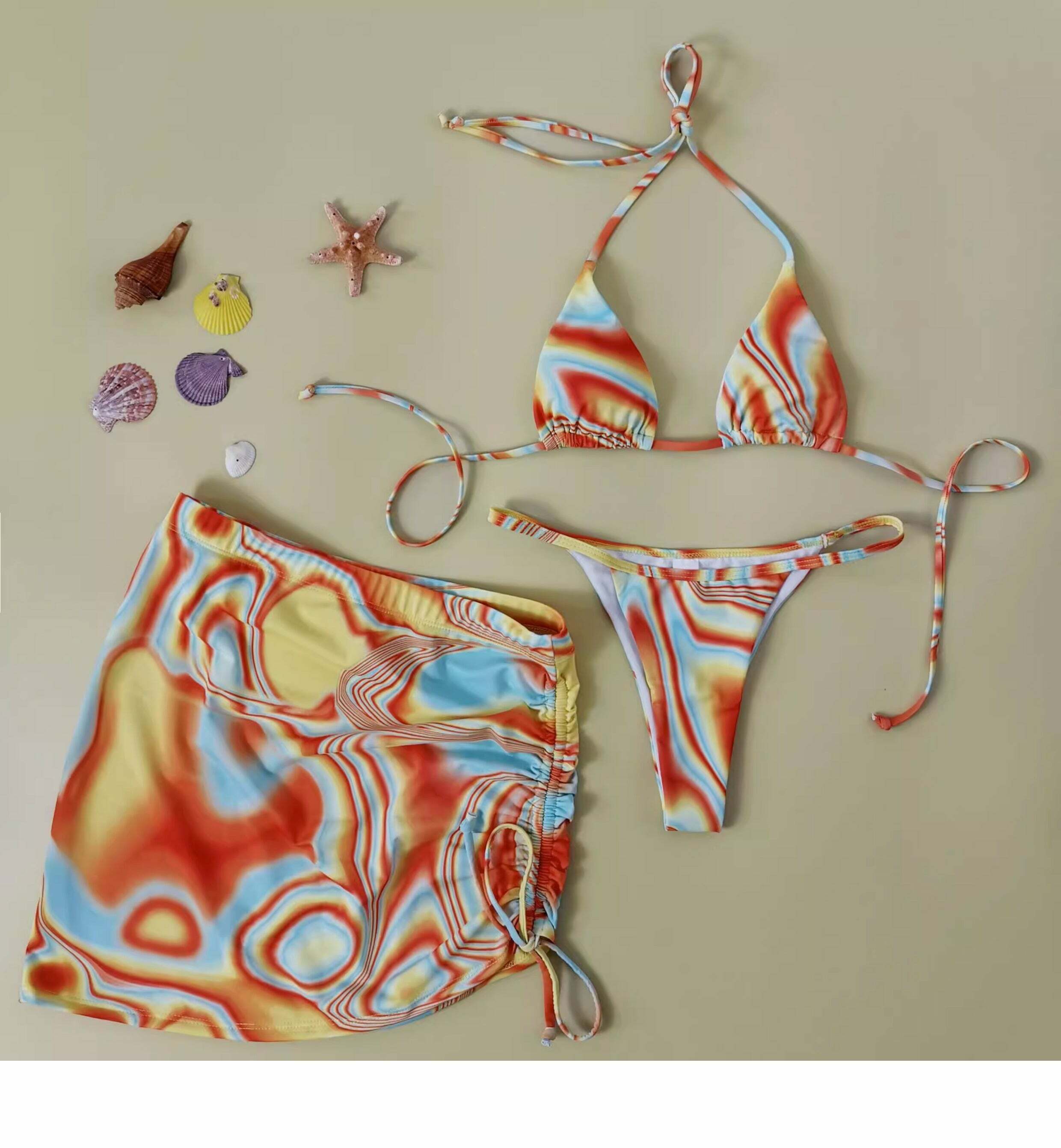 Marlyn Three Piece Bikini Set - Y2K Summer, 90s Grunge, Retro Style, Y2K Party & Beach Outfits
