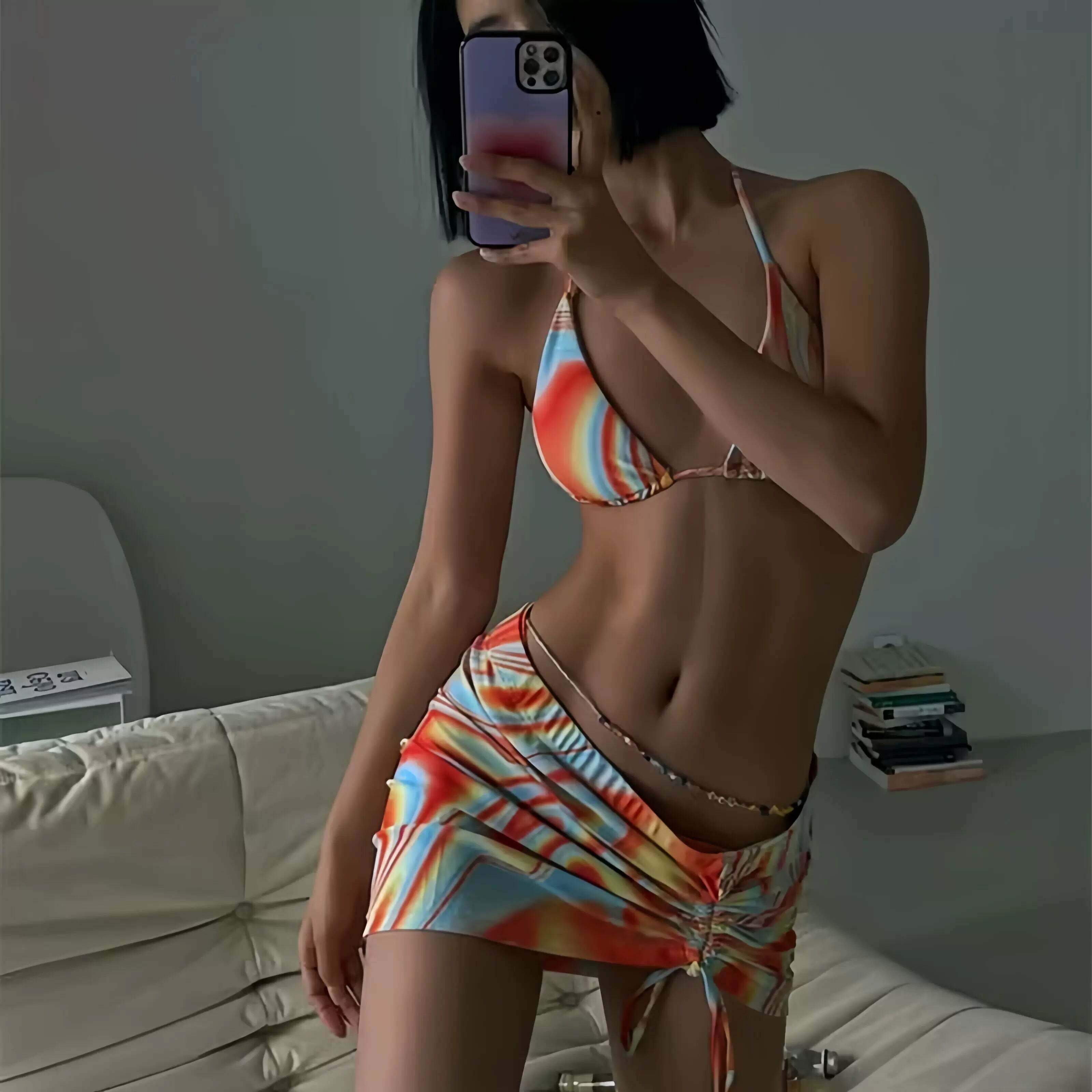 Marlyn Three Piece Bikini Set - Y2K Summer, 90s Grunge, Retro Style, Y2K Party & Beach Outfits