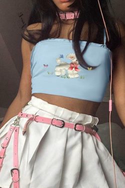 Mary the Lamb Y2K Crop Top - 90s Grunge, Retro Summer, Pastel Goth, Y2K Party & Club Outfits