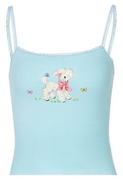 Mary the Lamb Y2K Crop Top - 90s Grunge, Retro Summer, Pastel Goth, Y2K Party & Club Outfits