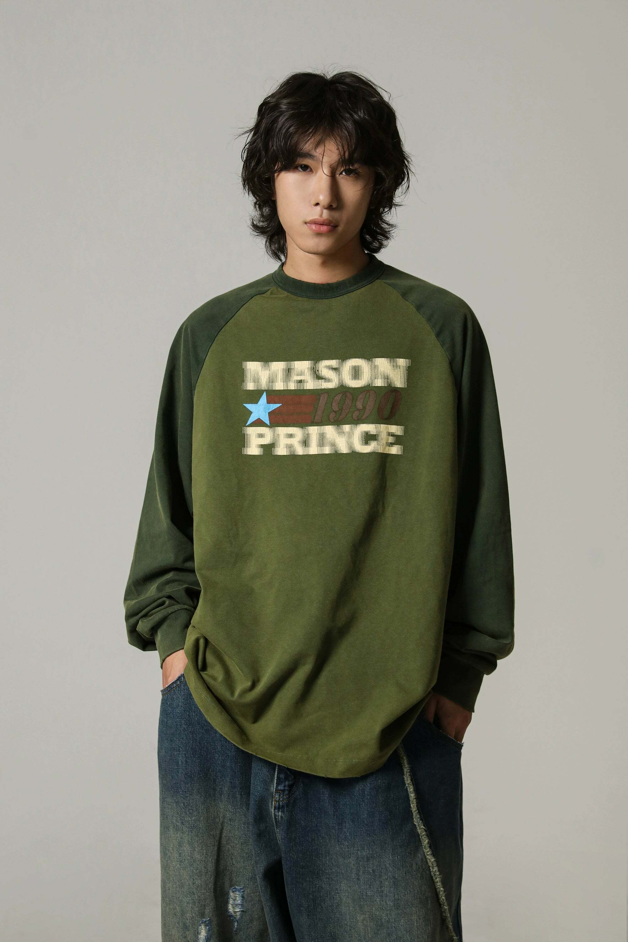MASONPRINCE '1990' Contrast Long Sleeve - Y2K Grunge, 90s Fashion, Retro Summer & Party Outfits