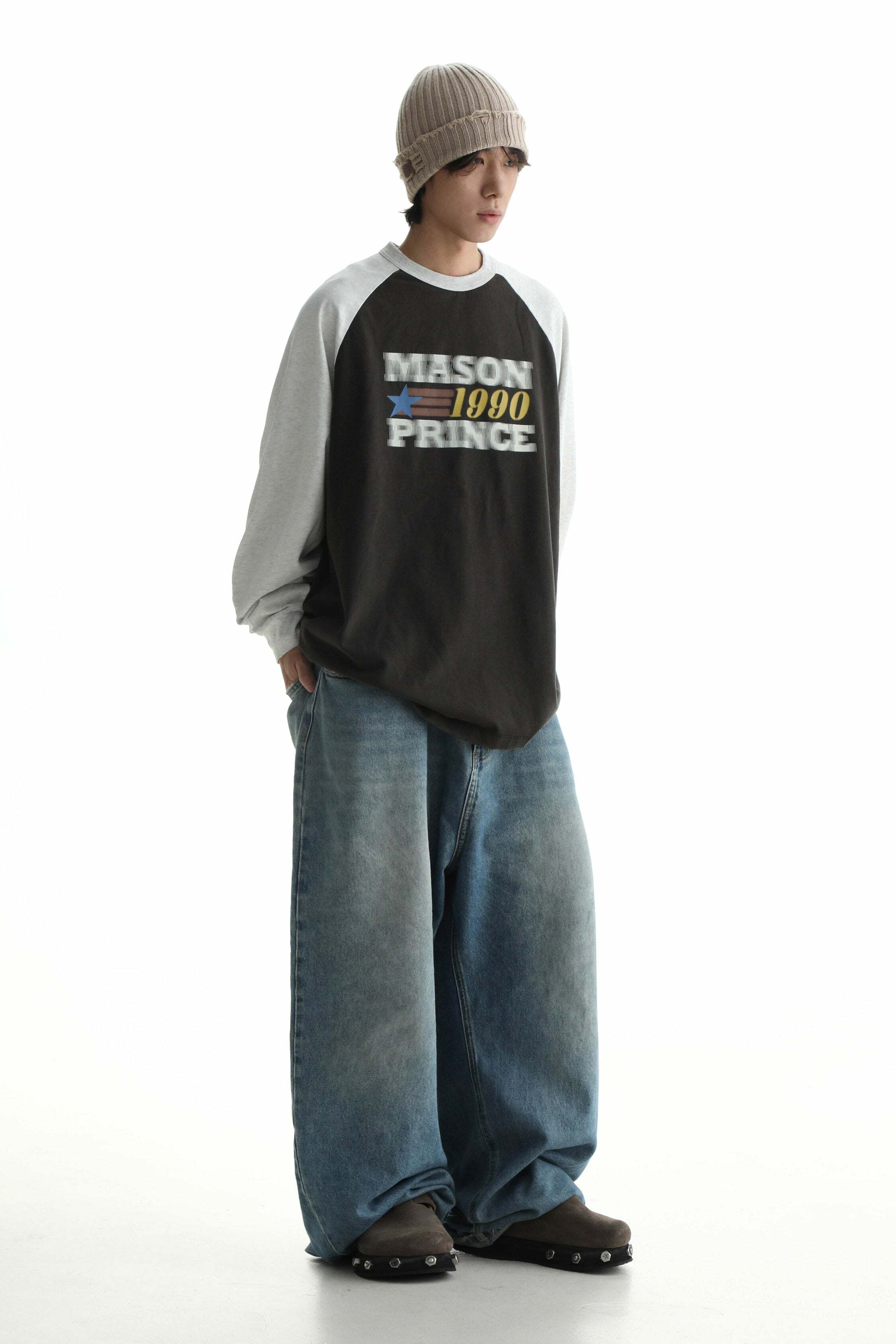 MASONPRINCE '1990' Contrast Long Sleeve - Y2K Grunge, 90s Fashion, Retro Summer & Party Outfits