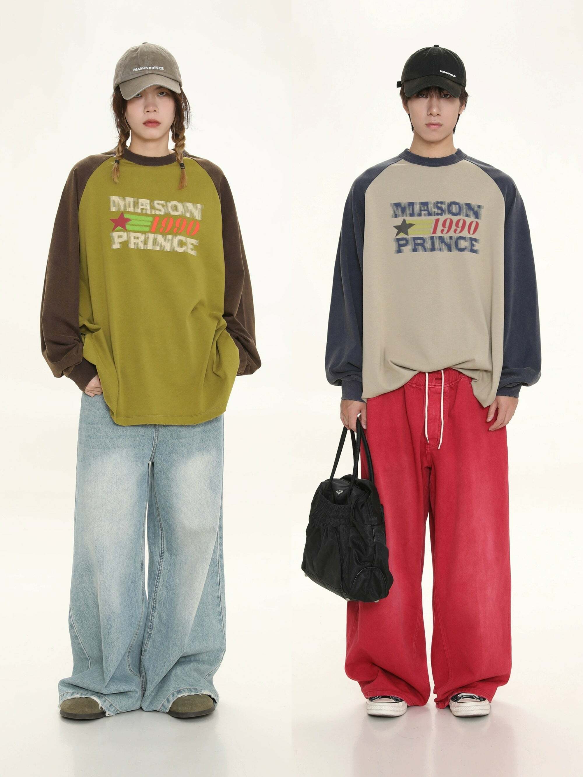 MASONPRINCE '1990' Contrast Long Sleeve - Y2K Grunge, 90s Fashion, Retro Summer & Party Outfits