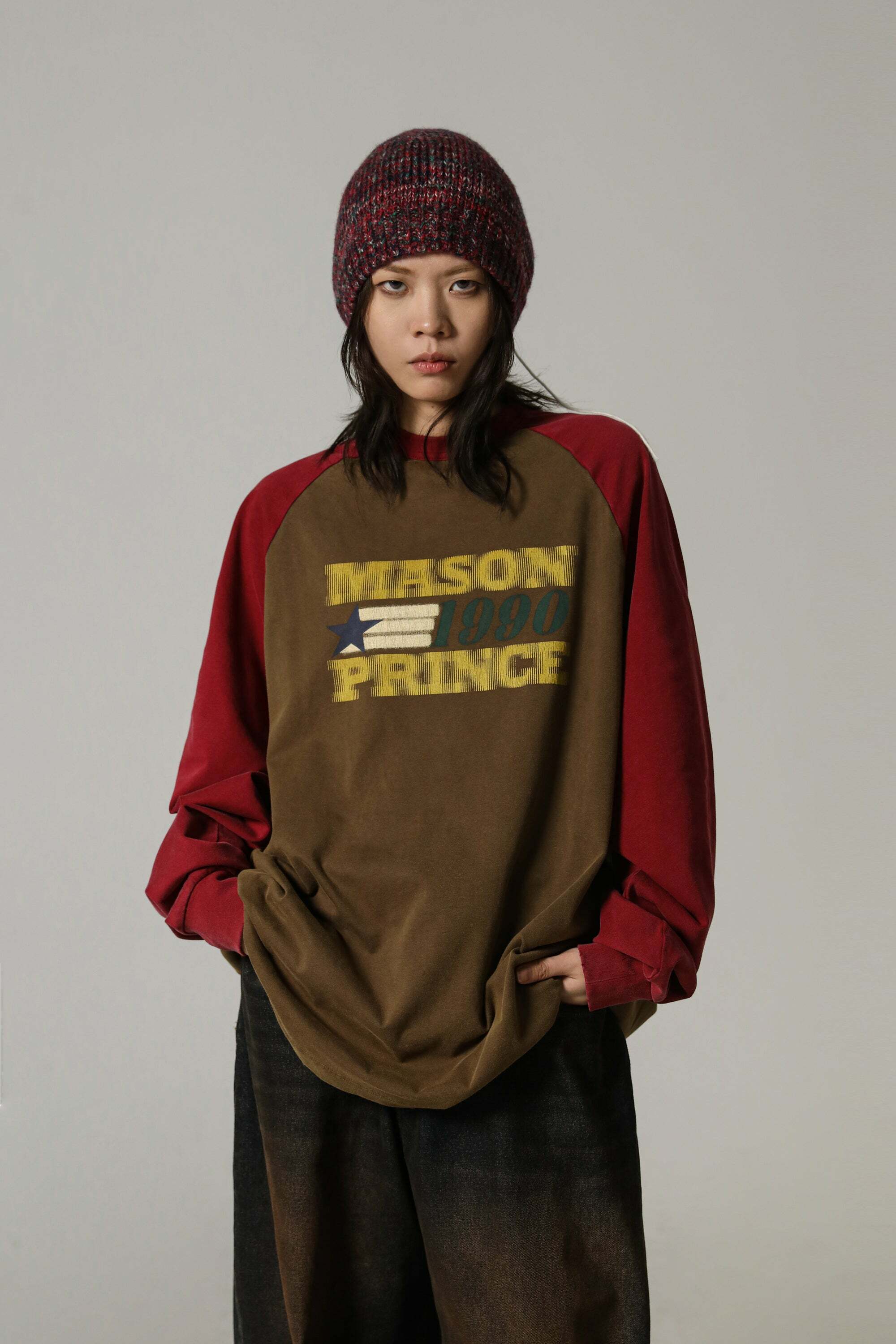 MASONPRINCE '1990' Contrast Long Sleeve - Y2K Grunge, 90s Fashion, Retro Summer & Party Outfits