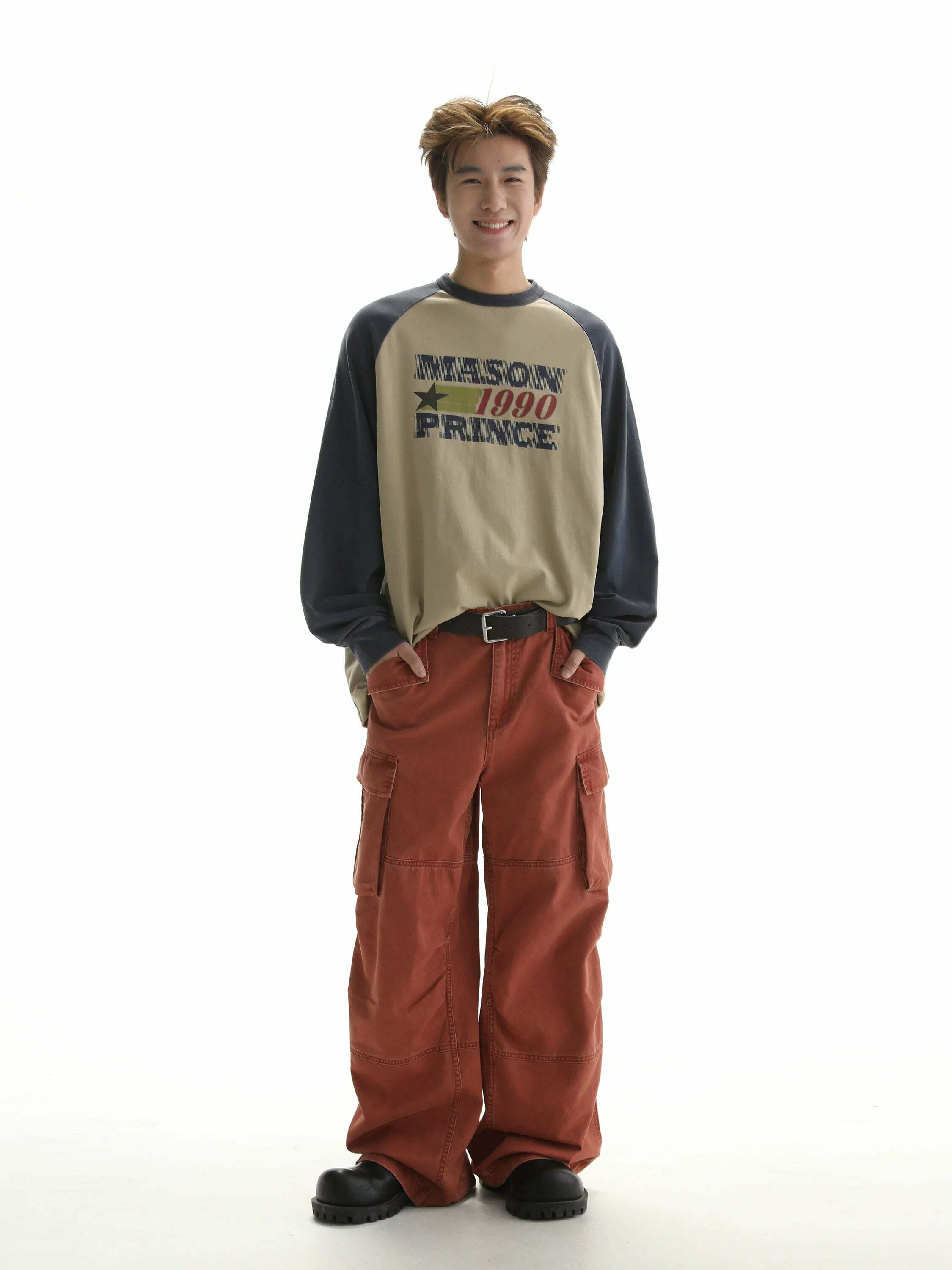 MASONPRINCE '1990' Contrast Long Sleeve - Y2K Grunge, 90s Fashion, Retro Summer & Party Outfits