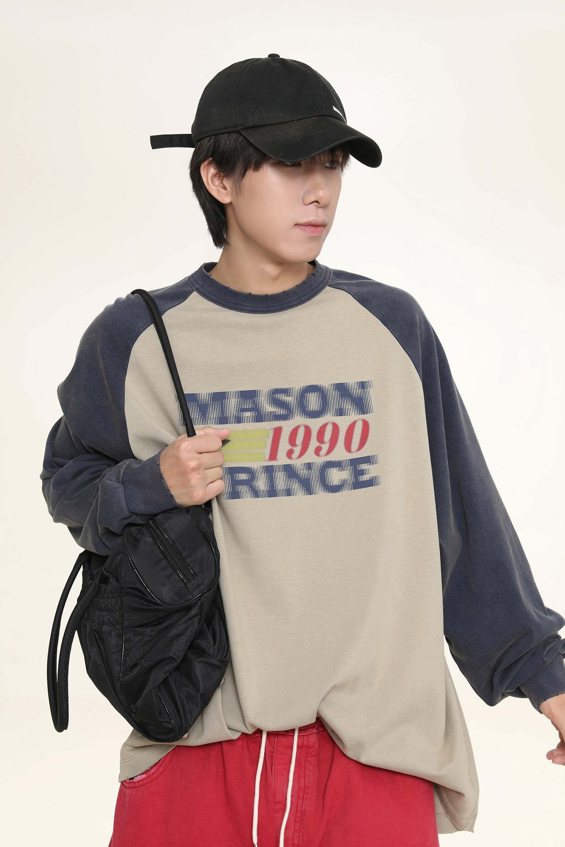 MASONPRINCE '1990' Contrast Long Sleeve - Y2K Grunge, 90s Fashion, Retro Summer & Party Outfits